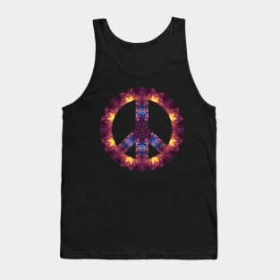 Fractal Mandala Peace Sign Tank Top